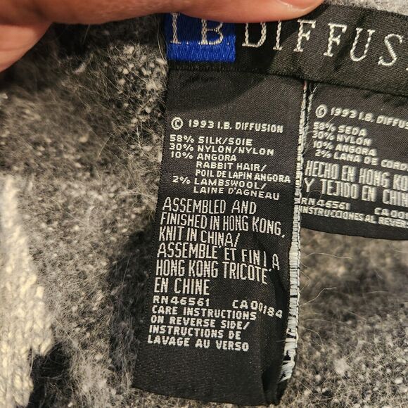 IB Diffusion Vintage Womens Silk Rabbit Angora Knit Geometric Sweater Size Small - Picture 5 of 10